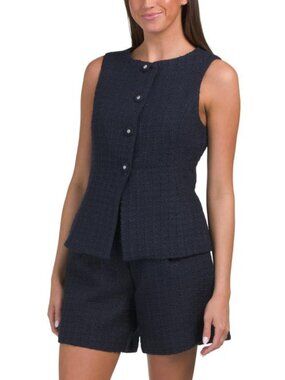 ENDLESS ROSE Tweed Buttoned Vest